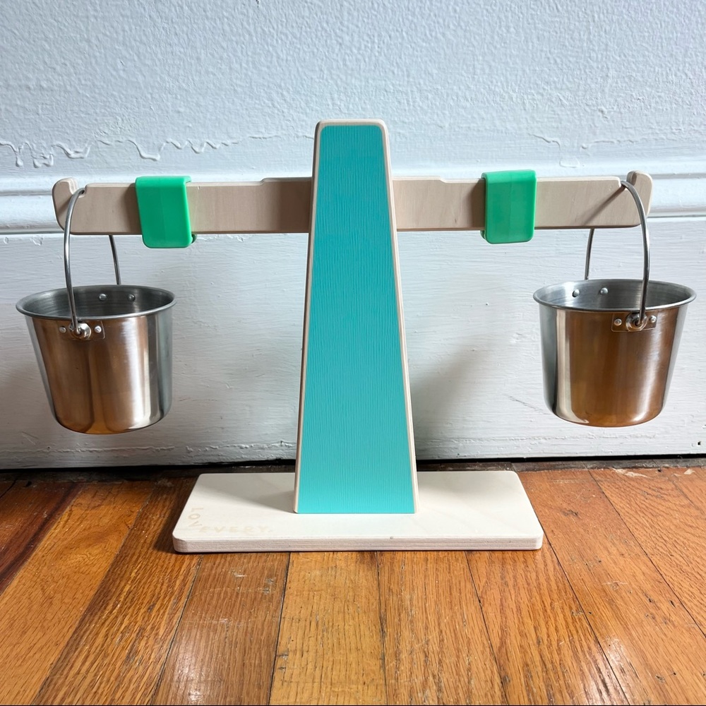 Lovevery Balance Scale | Wood Montessori Learning Toy | Bucket Scale Toddler